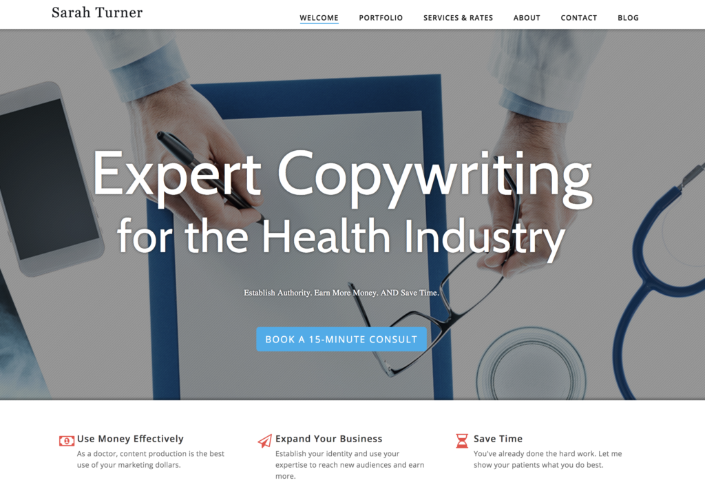 freelance writer website examples inspiration